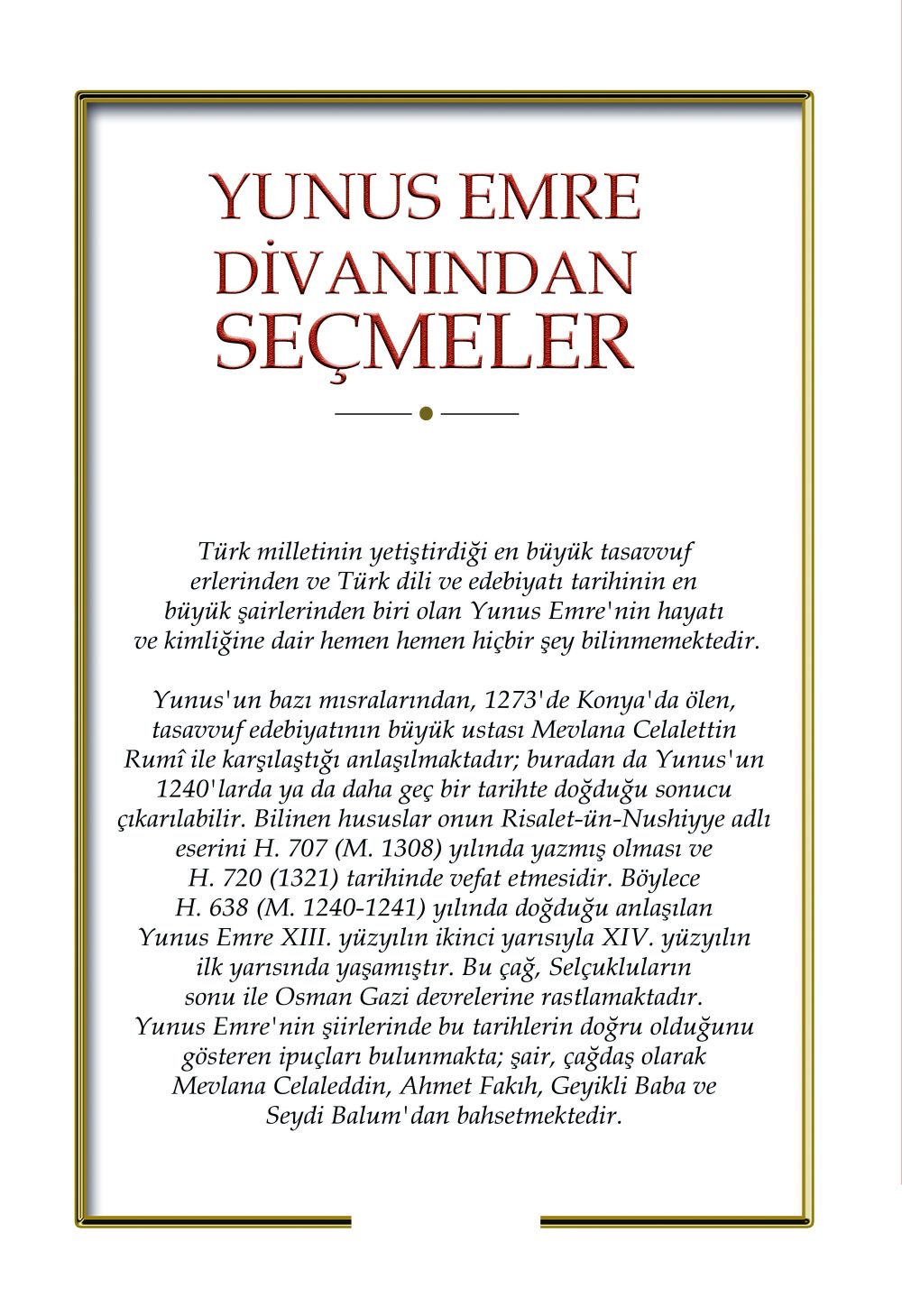 Yunus Emre Divanından Seçmeler - Görsel 2